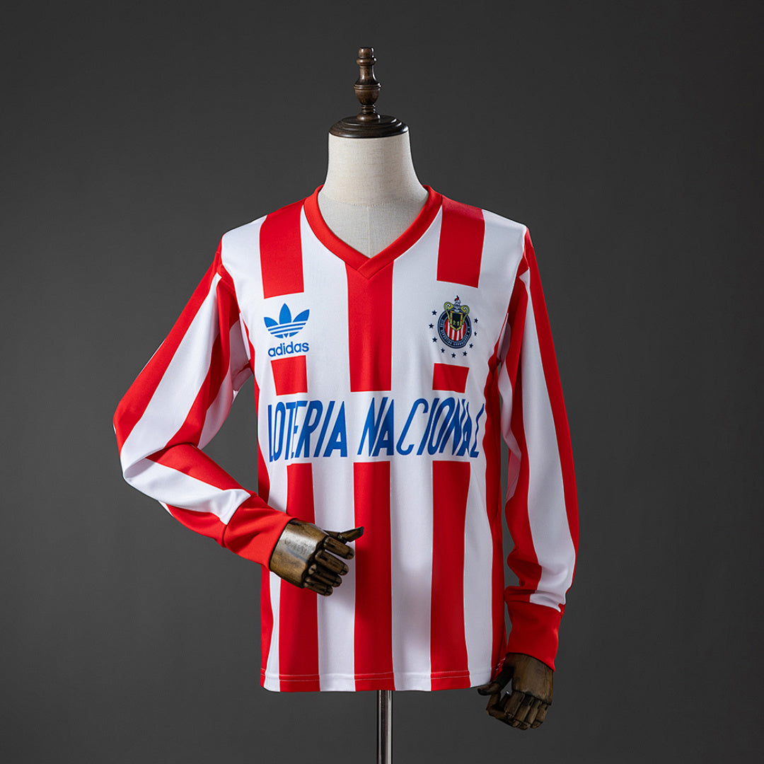 Camisa Chivas de Guadalajara Home Long Sleeved Retrô Xxl7 91/92