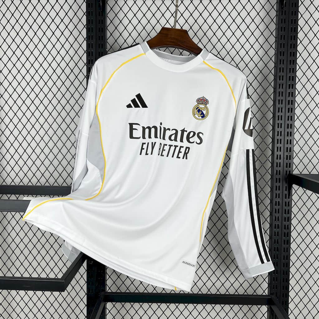 Camisa Real Madrid Home Manga Longa 25/26