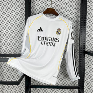Camisa Real Madrid Home Manga Longa 25/26