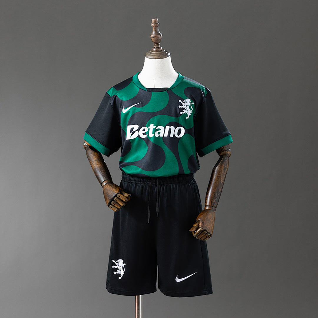Camisa Sporting Lisbon Kit Infantil Alternative Preta :16 2810 25/26