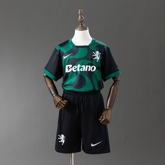 Camisa Sporting Lisbon Kit Infantil Alternative Preta :16 2810 25/26