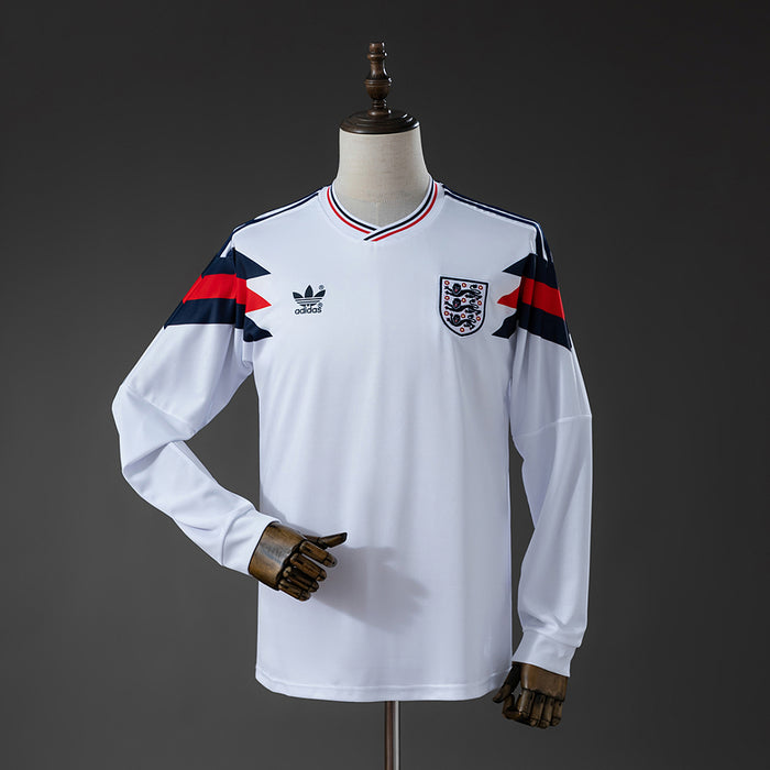 Camisa Inglaterra Retrô Manga Longa 1990