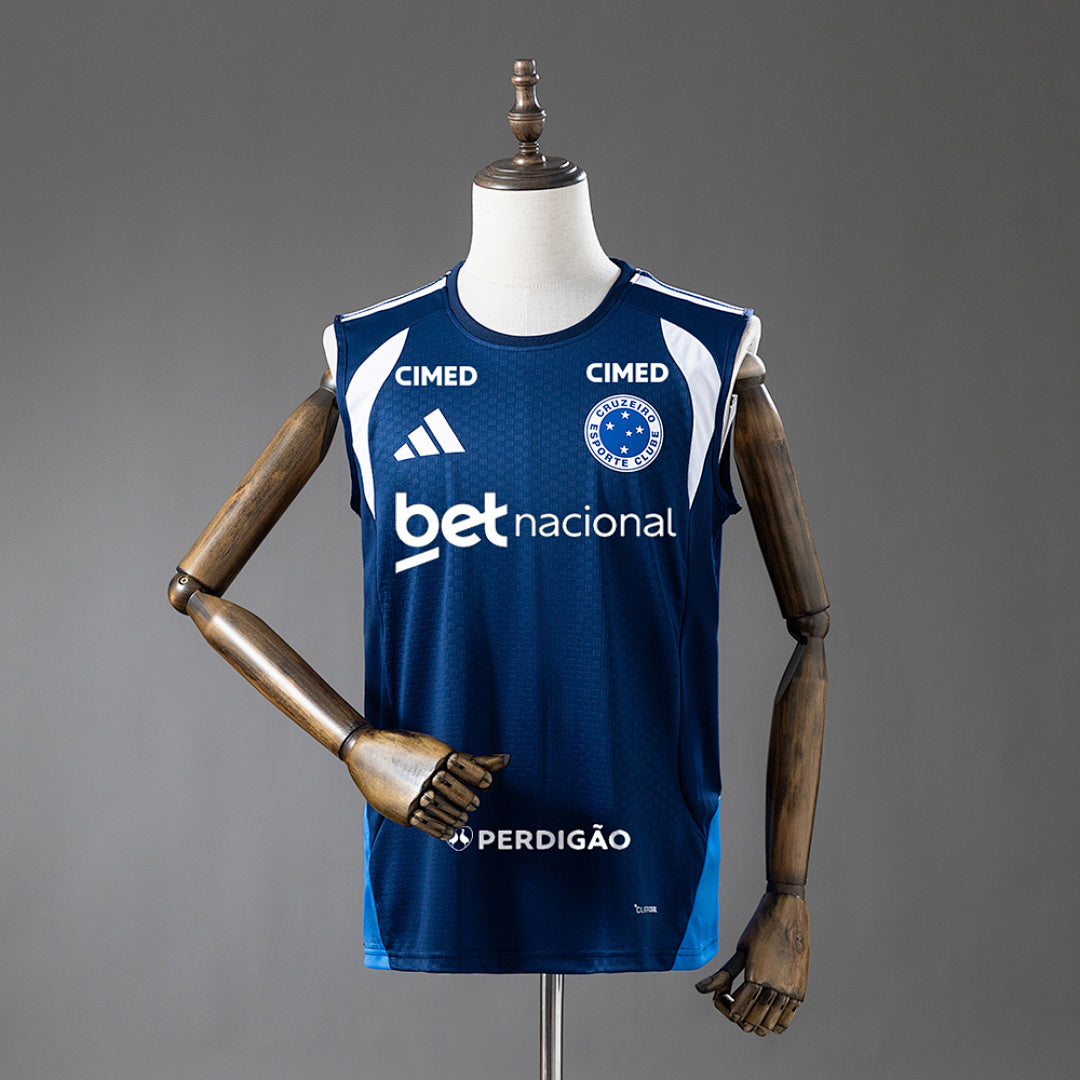 Camisa Cruzeiro Treino Colete Patrocinadores Azul 26/27