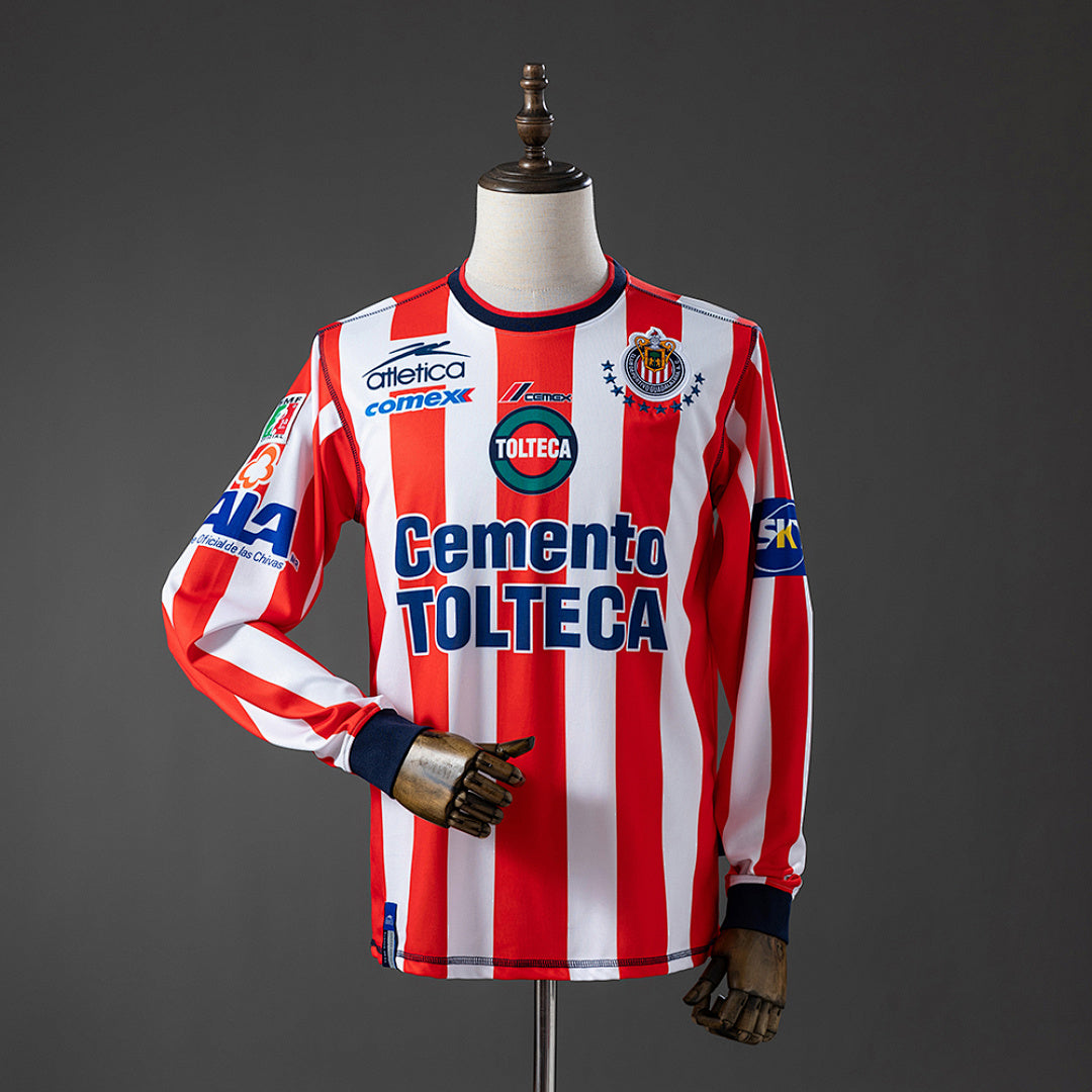 Camisa Chivas de Guadalajara Home Long Sleeved Retrô Xxl10 02/03