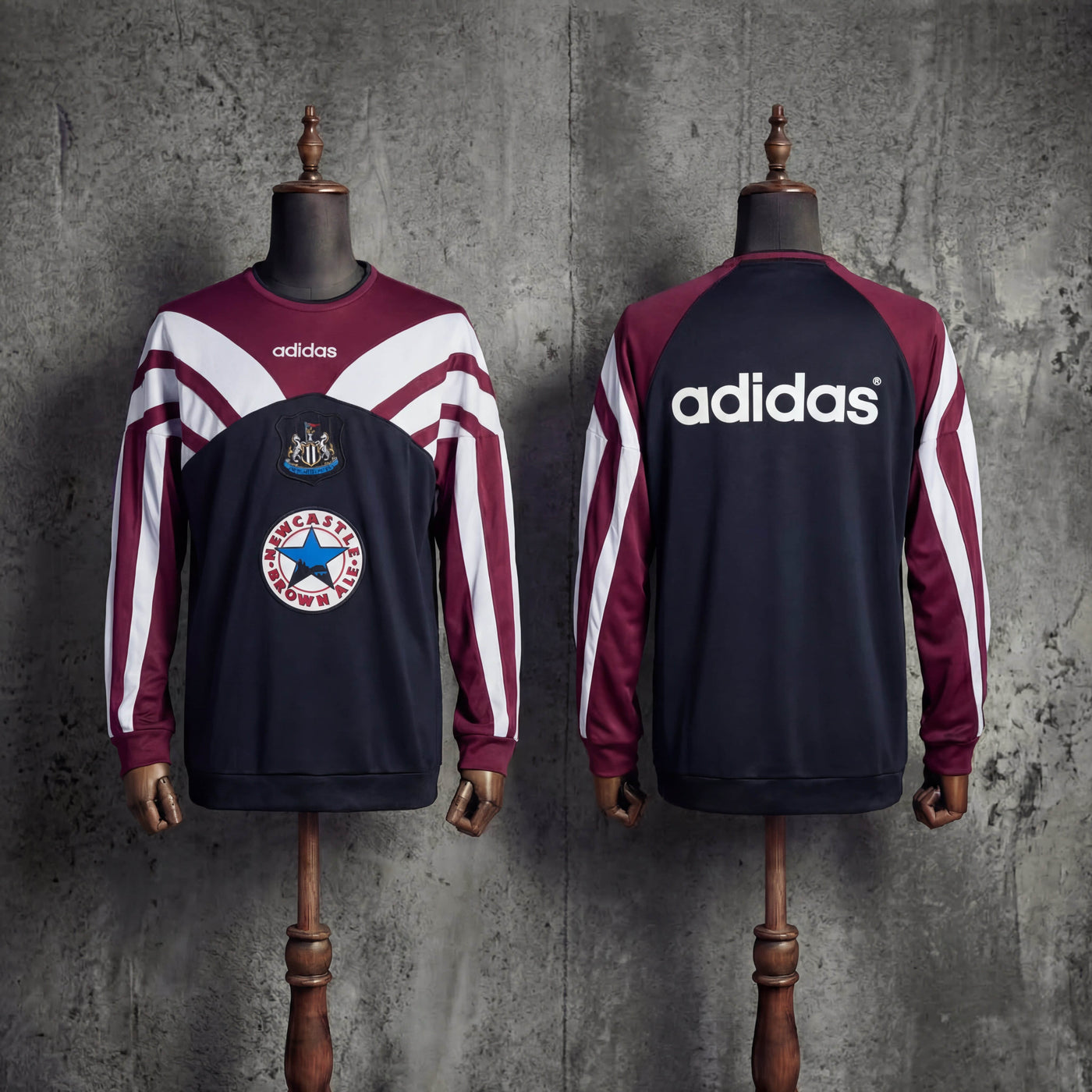 Camisa Newcastle United Retrô Manga Longa 95/96