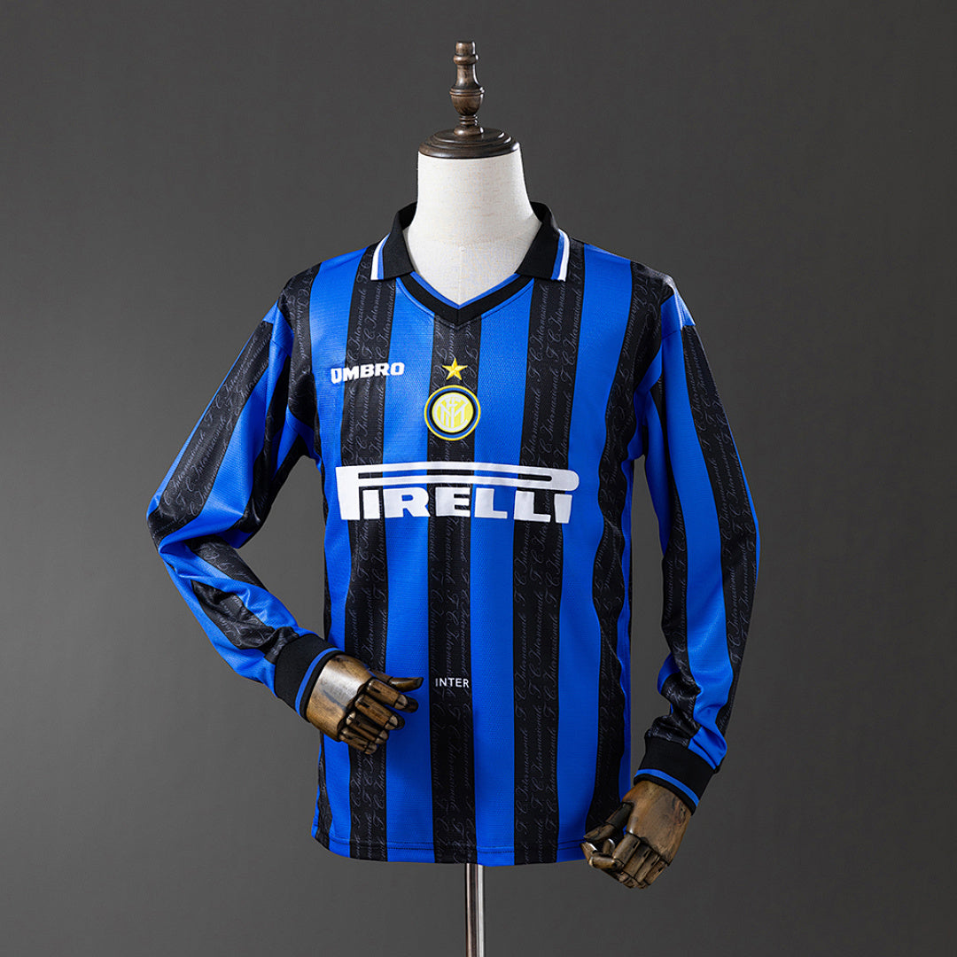 Camisa Inter Milan Retrô Manga Longa 97/98
