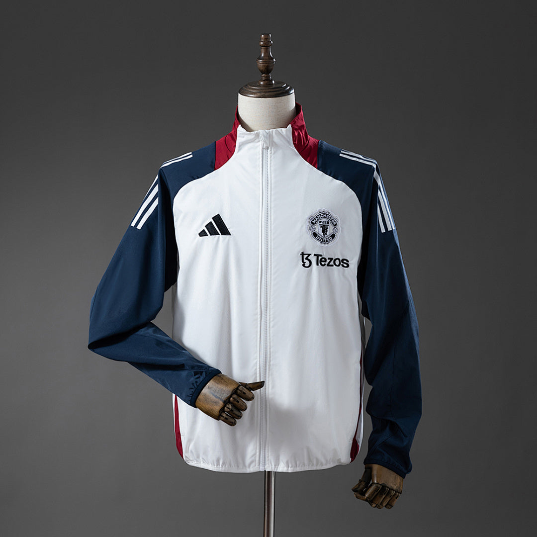 Corta Vento Manchester United Azul Branca Azul Marinho