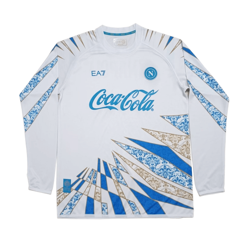 Camisa Napoli Pré-jogo Pré-jogo Manga Longa 25/26