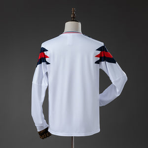 Camisa Inglaterra Retrô Manga Longa 1990