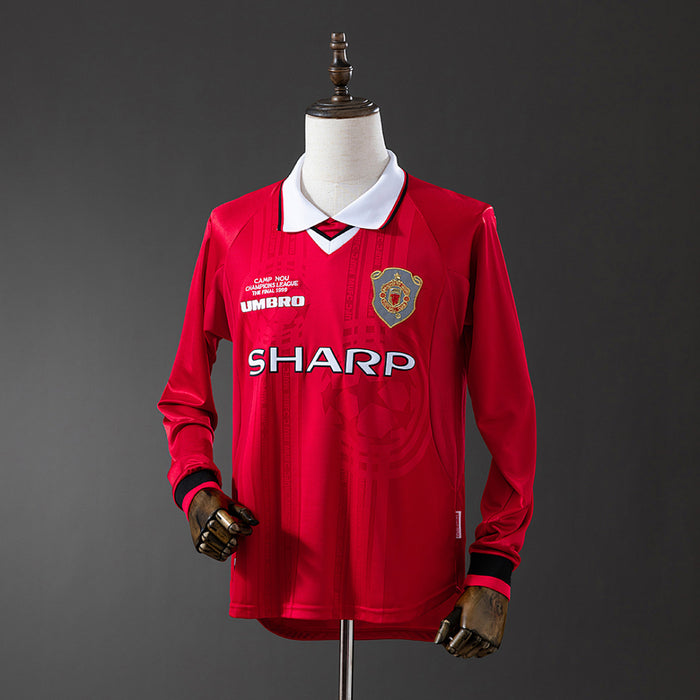 Camisa Manchester United Retrô Manga Longa 1999