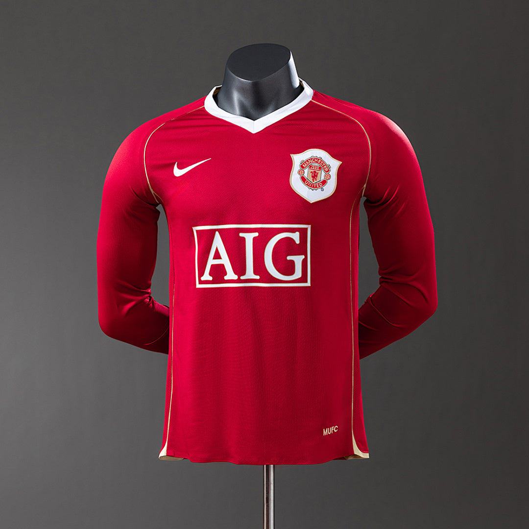 Camisa Manchester United Retrô Manga Longa Versão Jogador 06/07