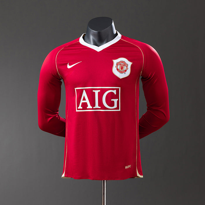 Camisa Manchester United Retrô Manga Longa Versão Jogador 06/07
