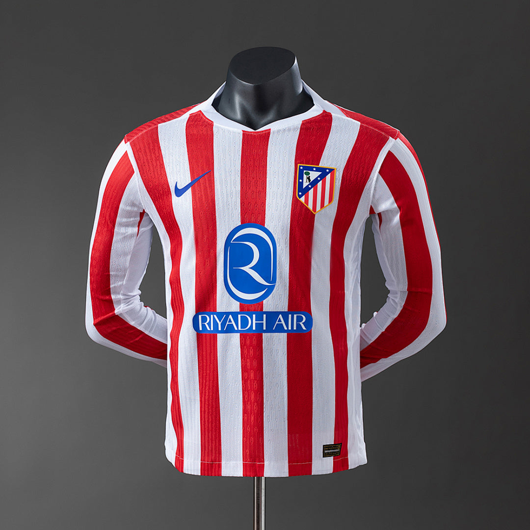 Camisa Atlético Madrid Home Manga Longa Versão Jogador 25/26