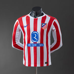 Camisa Atlético Madrid Home Manga Longa Versão Jogador 25/26
