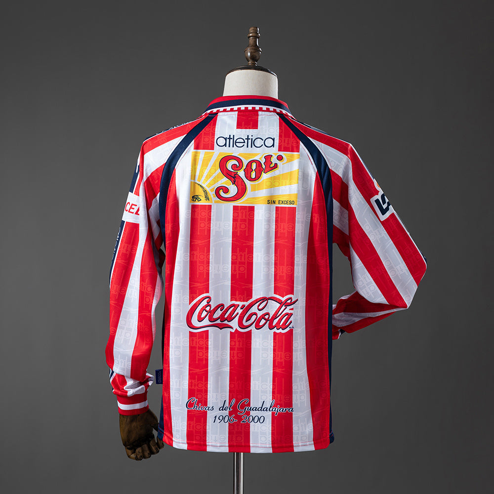 Camisa Chivas de Guadalajara Home Long Sleeved Retrô Xxl9 99/00