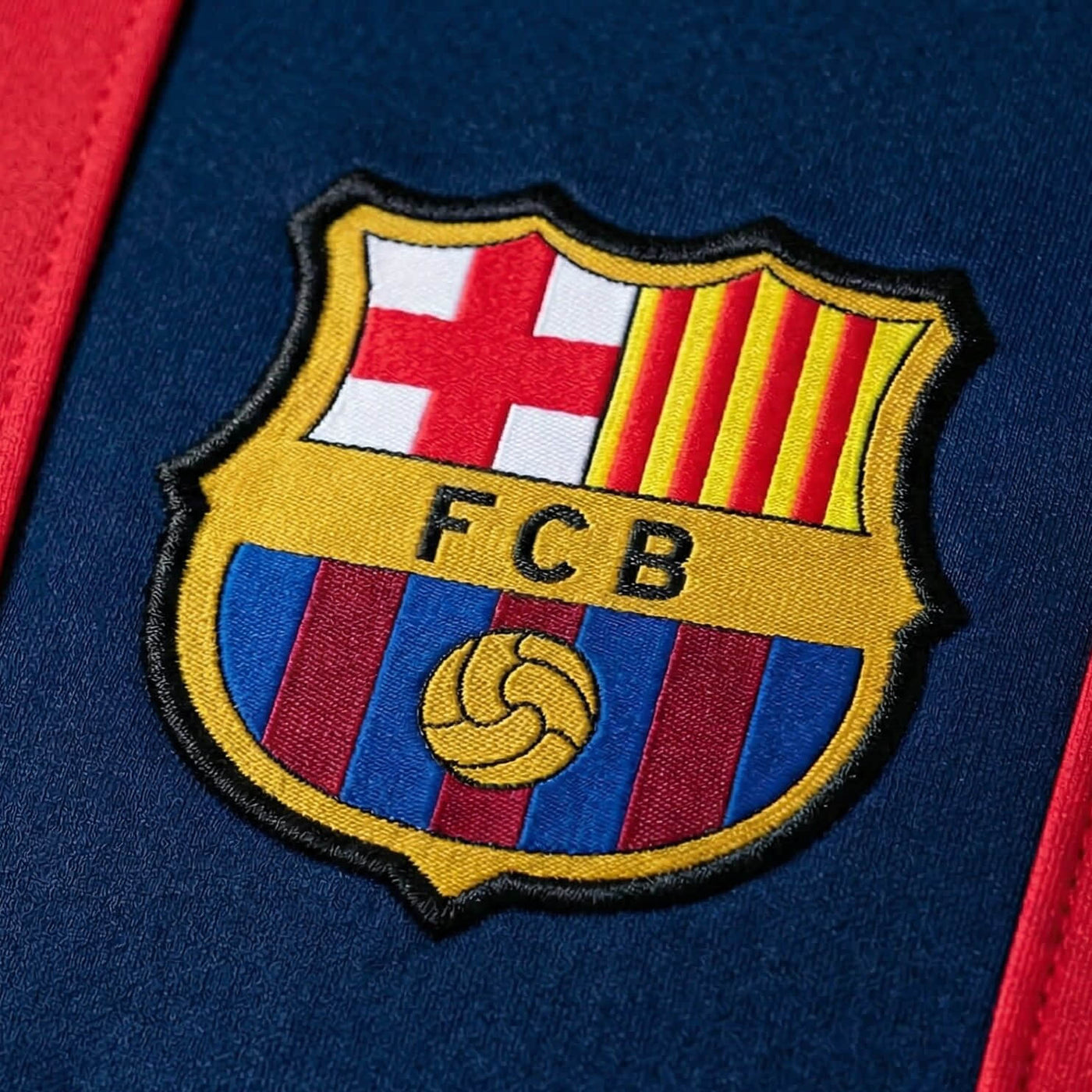 Camisa Barcelona Vermelha Azul Manga Longa