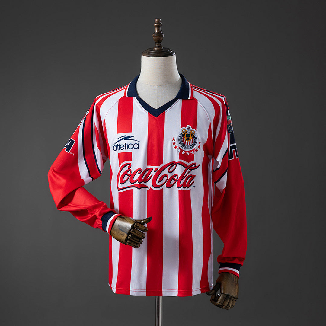 Camisa Chivas Guadalajara Home Manga Longa Retrô Xxl8 98/99
