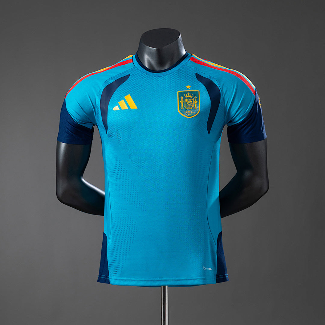 Camisa Espanha Treino Azul Versão Jogador 2026