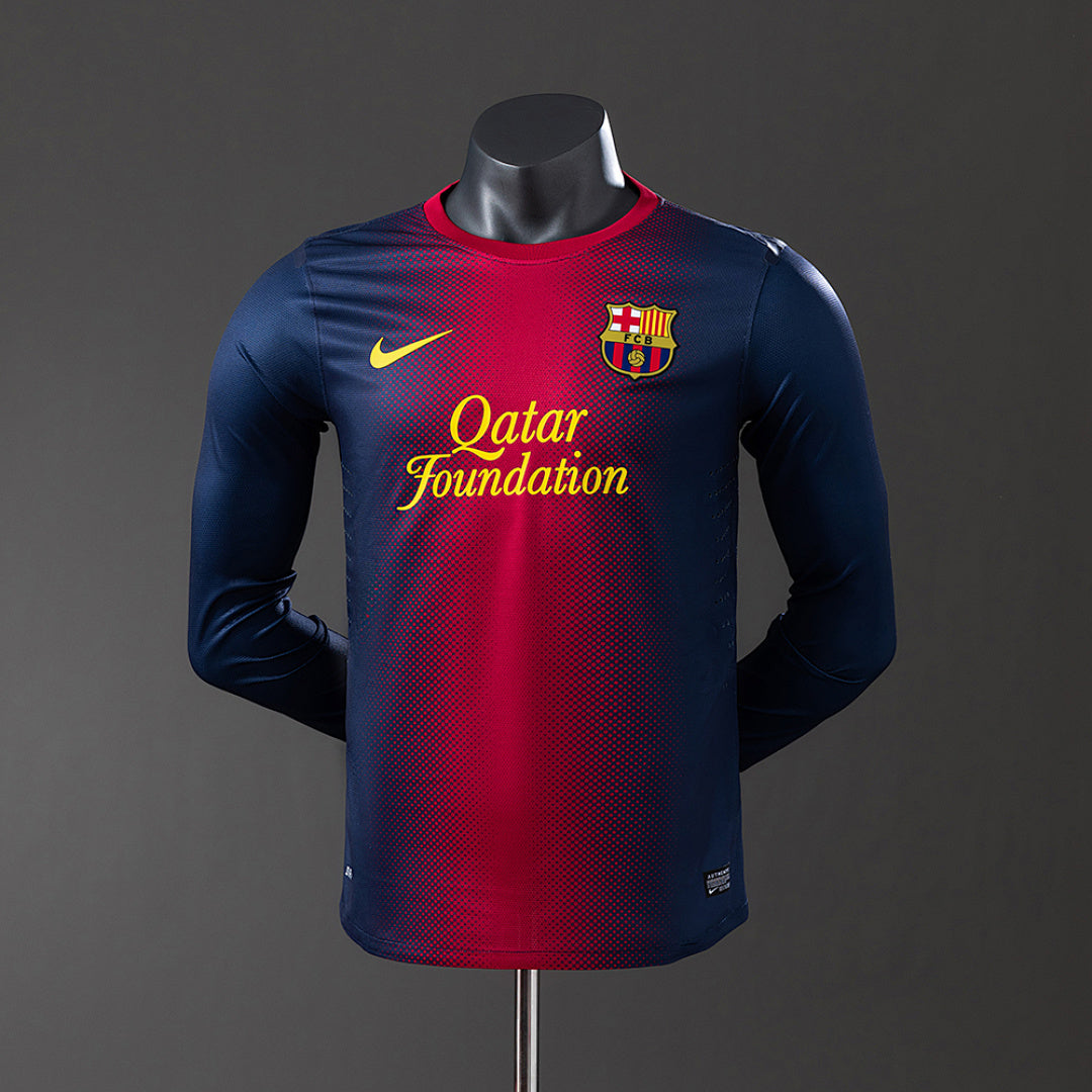 Camisa Barcelona Retrô Manga Longa Versão Jogador 12/13