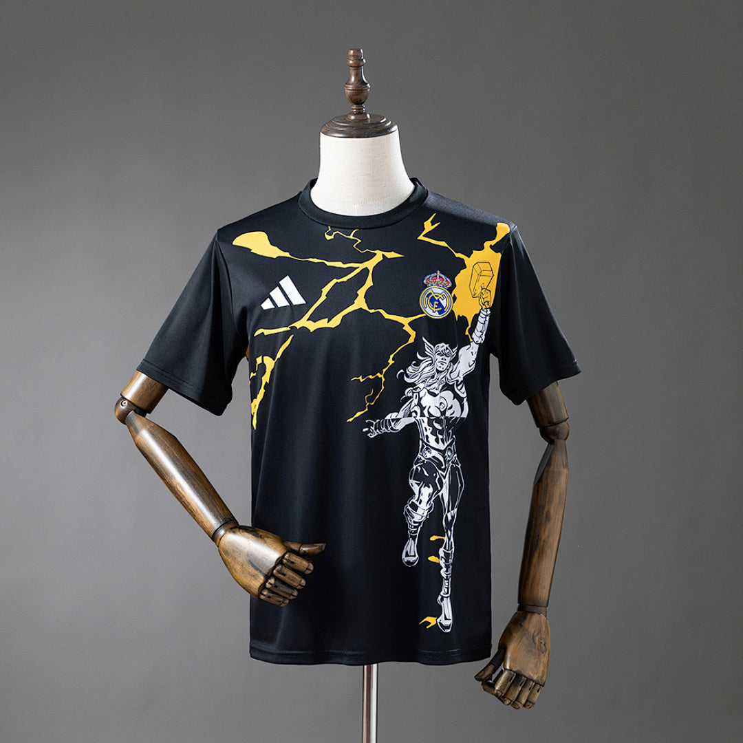 Camisa Real Madrid Pré-jogo Pré-jogo Preta 25/26