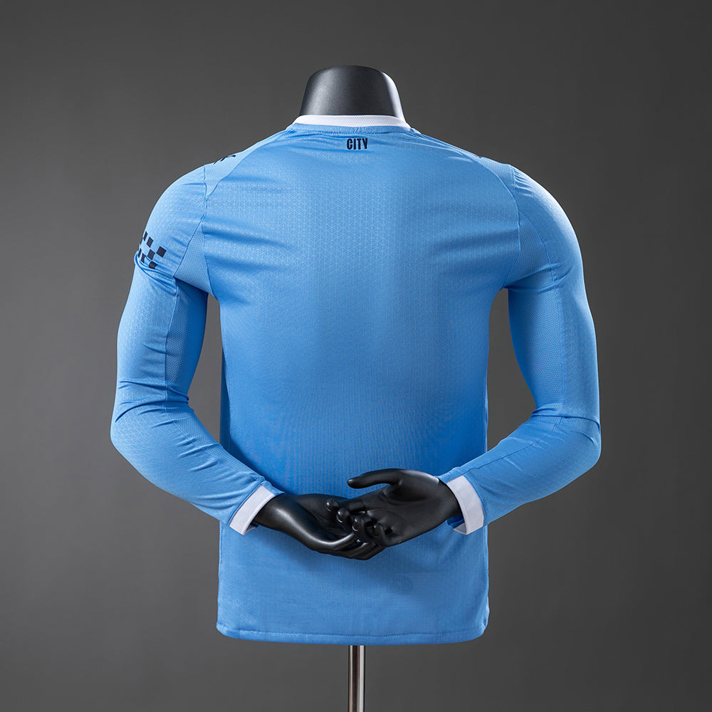Camisa Manchester City Home Manga Longa Versão Jogador 25/26