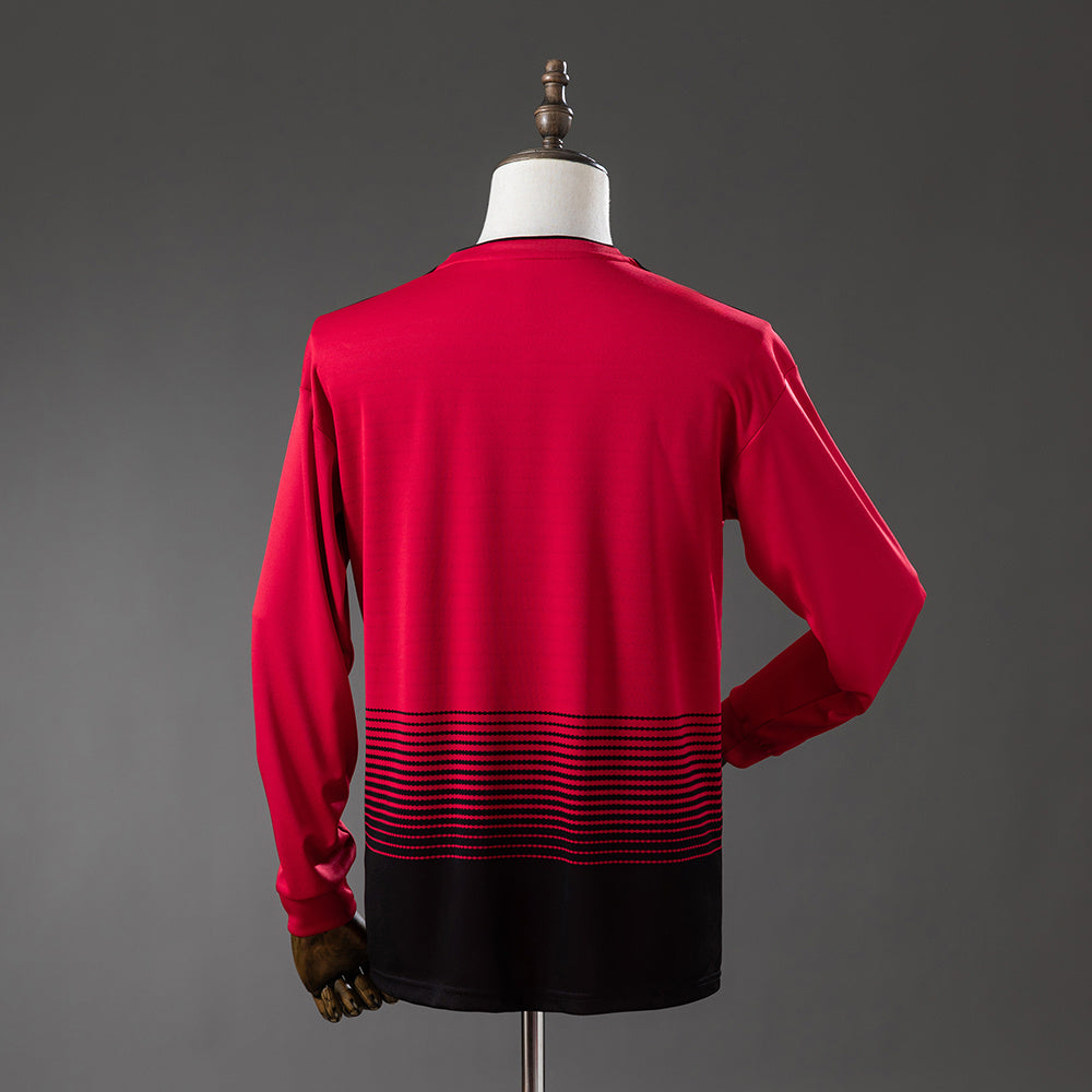 Camisa Manchester United Retrô Manga Longa 18/19