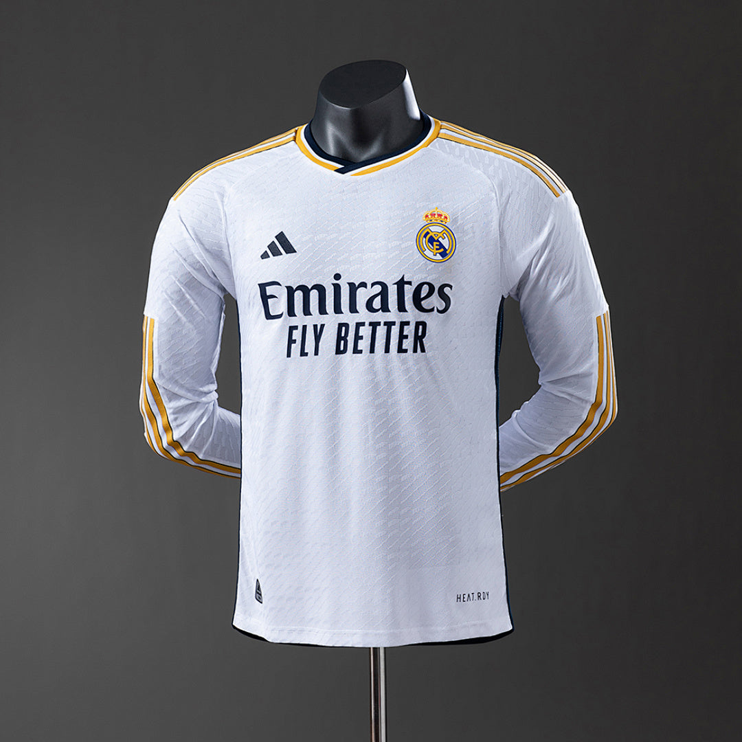Camisa Real Madrid Home Manga Longa Versão Jogador 23/24