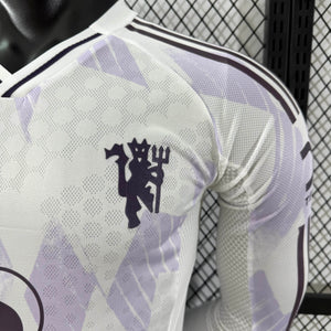 Camisa Manchester United Away Manga Longa Jogador 25/26
