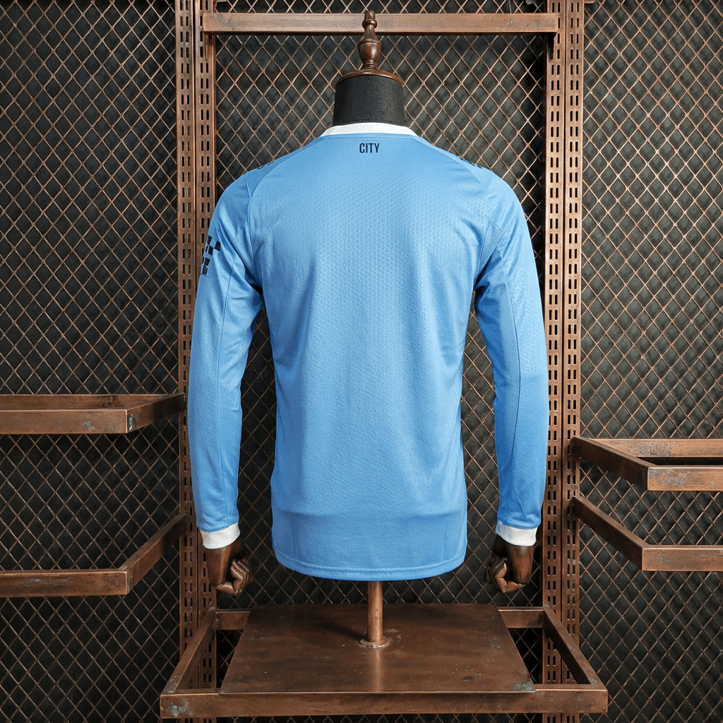Camisa Manchester City Home Manga Longa Jogador 25/26