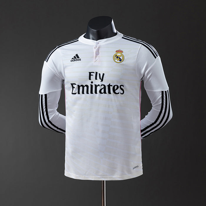 Camisa Real Madrid Retrô Manga Longa Versão Jogador 14/15