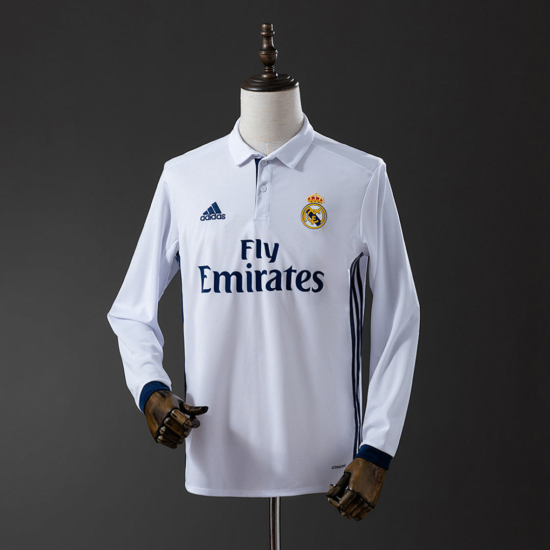 Camisa Real Madrid Retrô Manga Longa 16/17