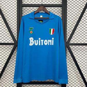 Camisa Napoli Retrô Manga Longa 87/88
