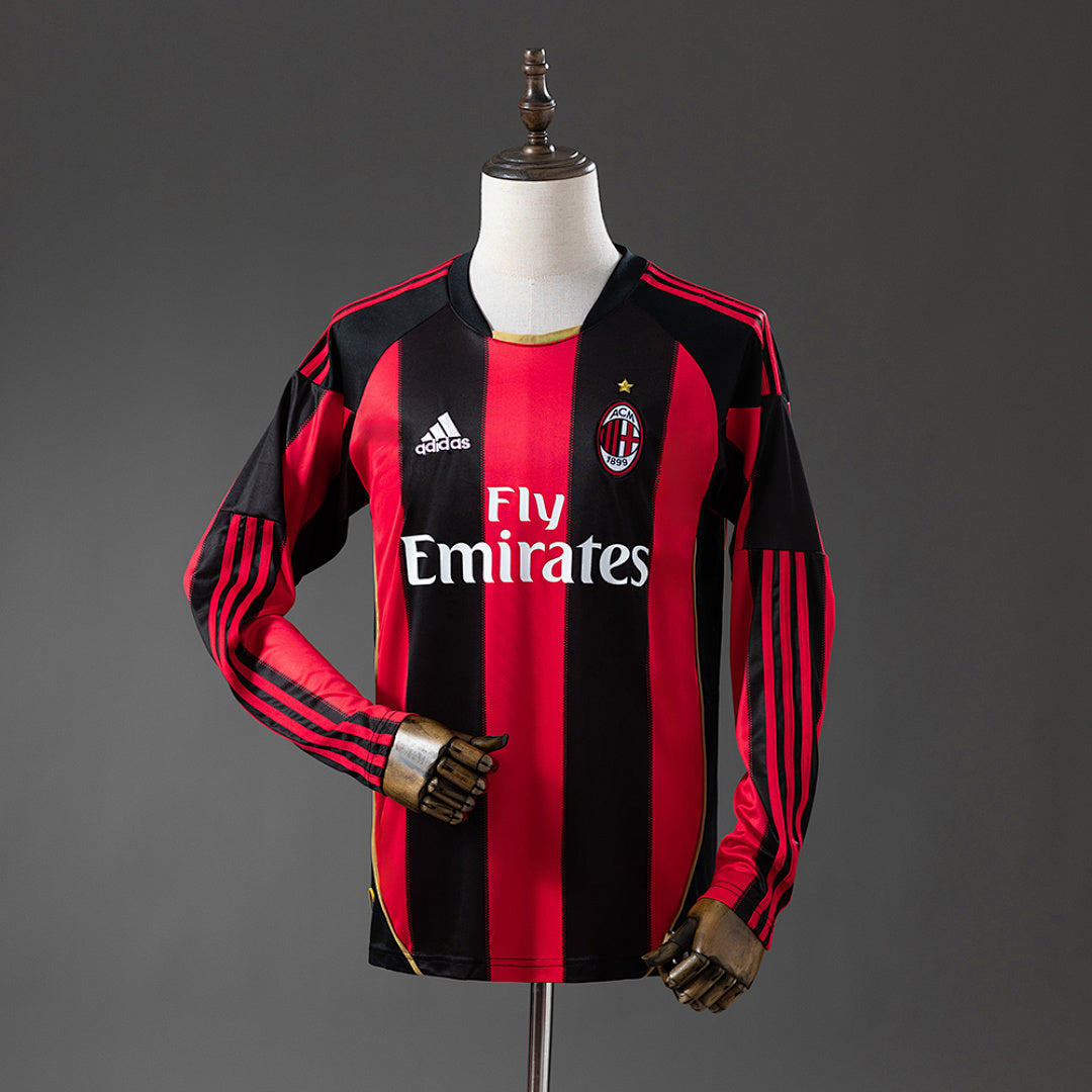 Camisa AC Milan Retrô Manga Longa 10/11