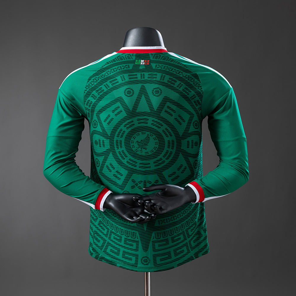 Camisa México Home Manga Longa Versão Jogador 2026