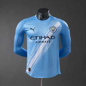 Camisa Manchester City Home Manga Longa Versão Jogador 25/26