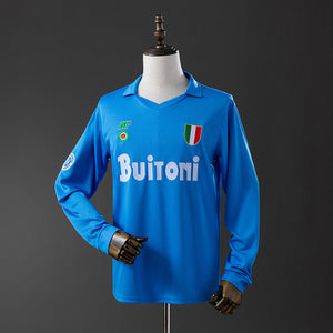 Camisa Napoli Retrô Manga Longa 87/88