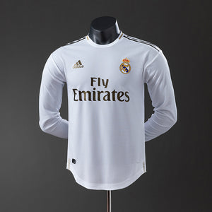 Camisa Real Madrid Retrô Manga Longa Versão Jogador 19/20