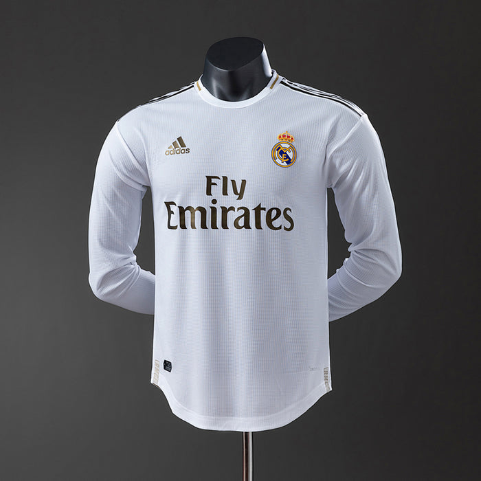 Camisa Real Madrid Retrô Manga Longa Versão Jogador 19/20