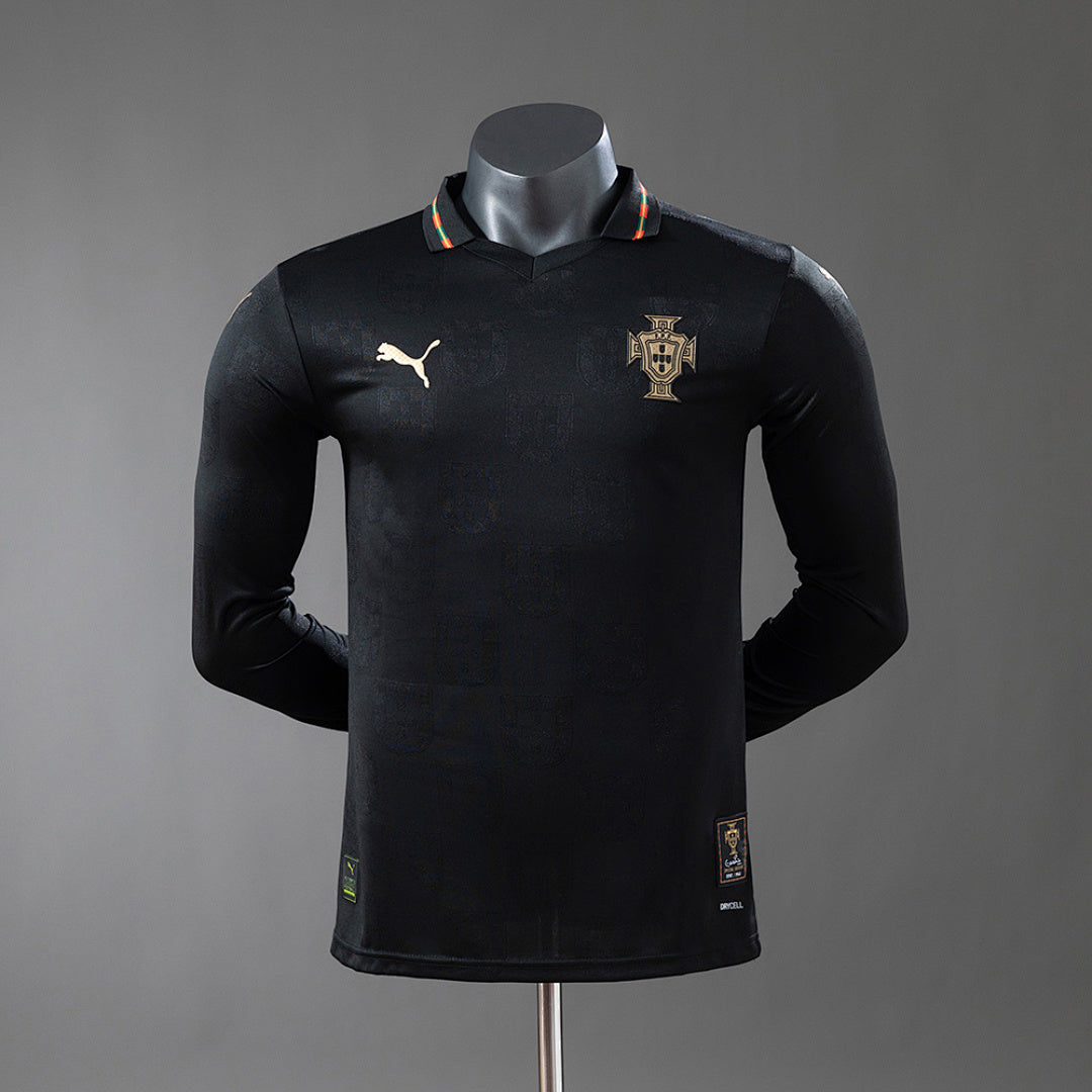 Camisa Portugal Preta Manga Longa Versão Jogador 2026