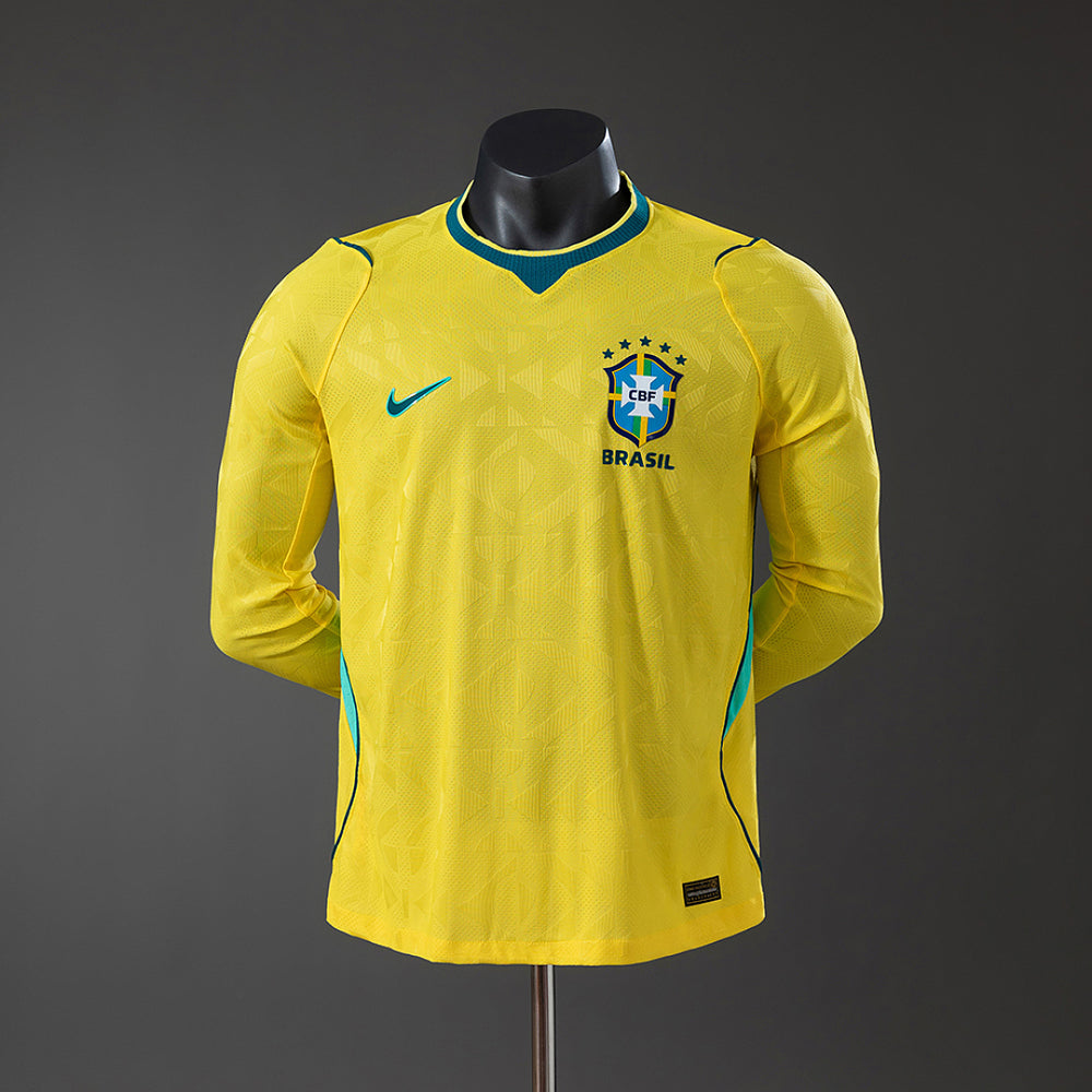 Camisa Brasil Home Manga Longa Versão Jogador 2026