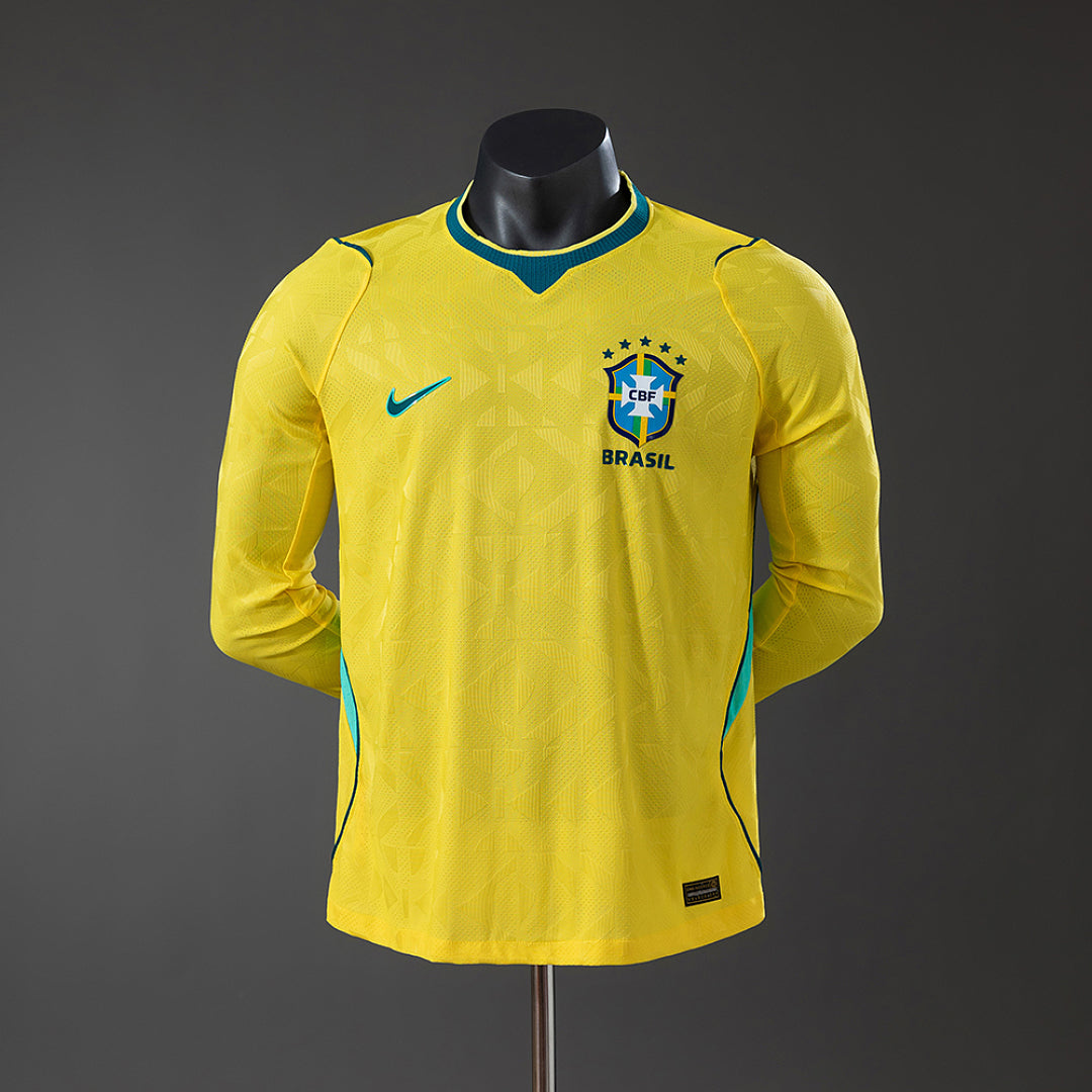 Camisa Brasil Home Manga Longa Versão Jogador 2026