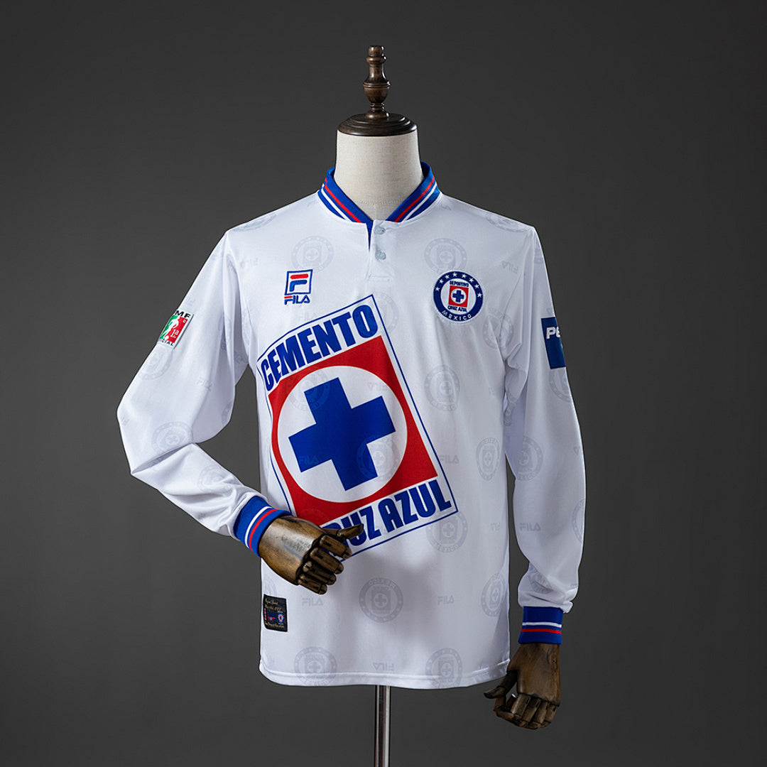 Camisa Cruz Azul Away Manga Longa Retrô Xxl8 1998