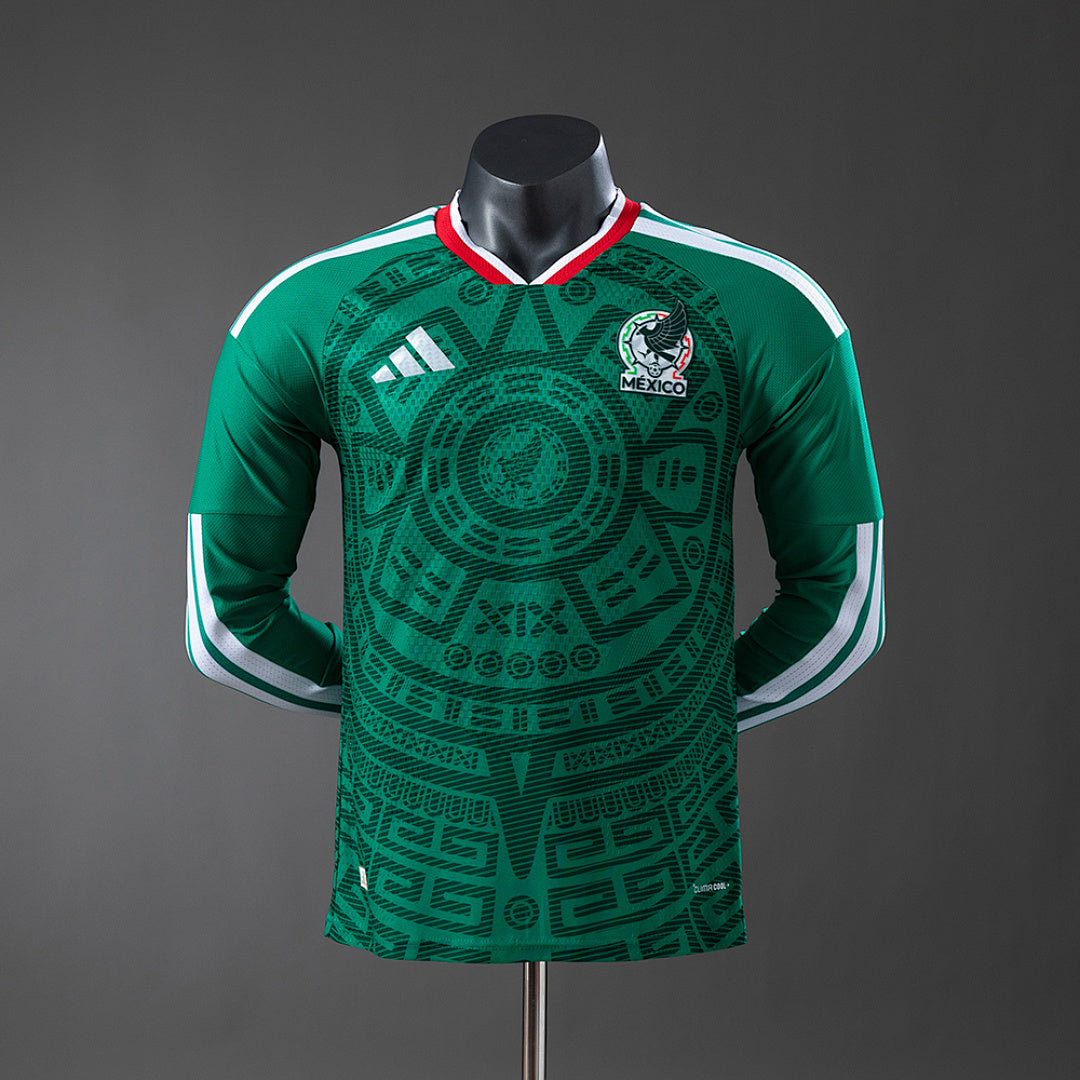 Camisa México Home Manga Longa Versão Jogador 2026