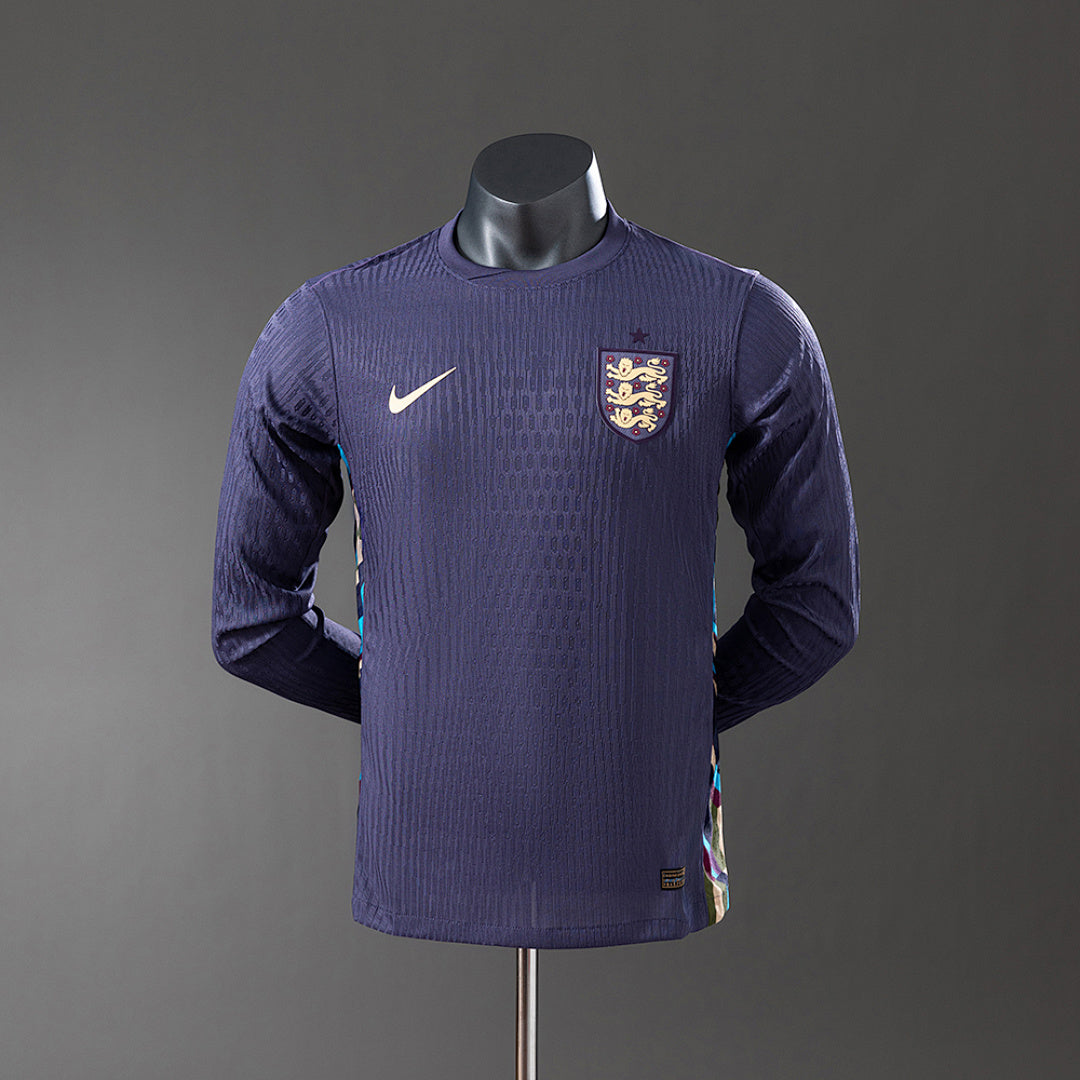 Camisa Inglaterra Away Manga Longa Versão Jogador 2024
