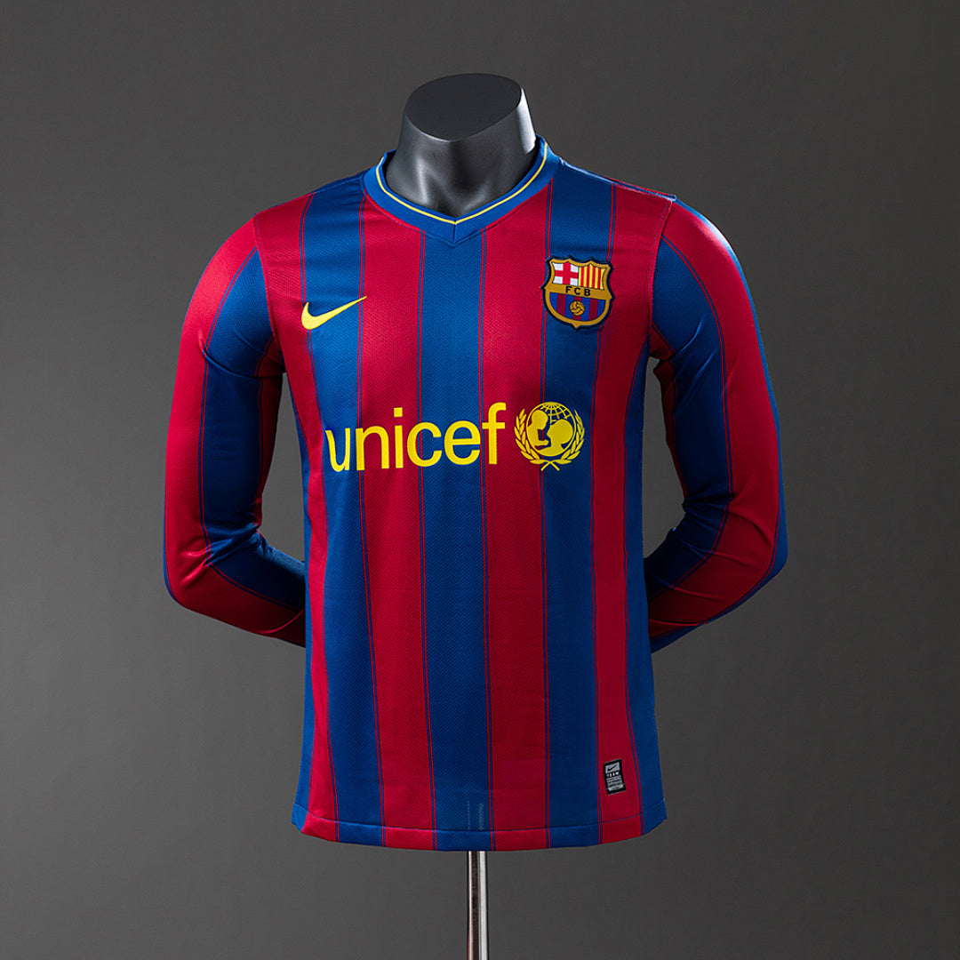 Camisa Barcelona Retrô Manga Longa Versão Jogador 09/10