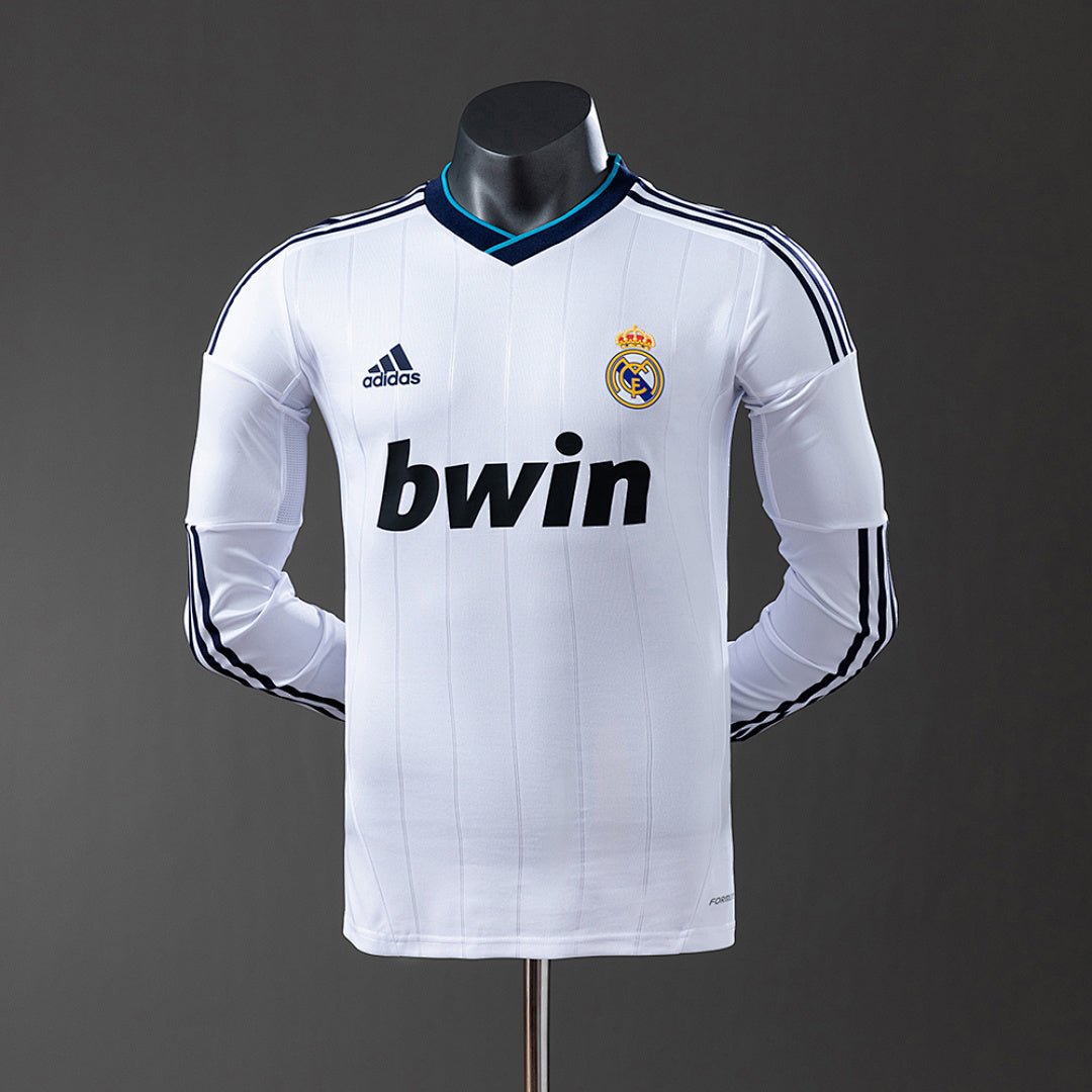 Camisa Real Madrid Retrô Manga Longa Versão Jogador 12/13