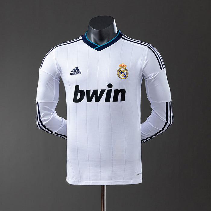 Camisa Real Madrid Retrô Manga Longa Versão Jogador 12/13