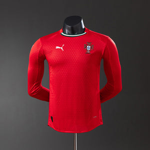 Camisa Portugal Home Manga Longa Versão Jogador 2025