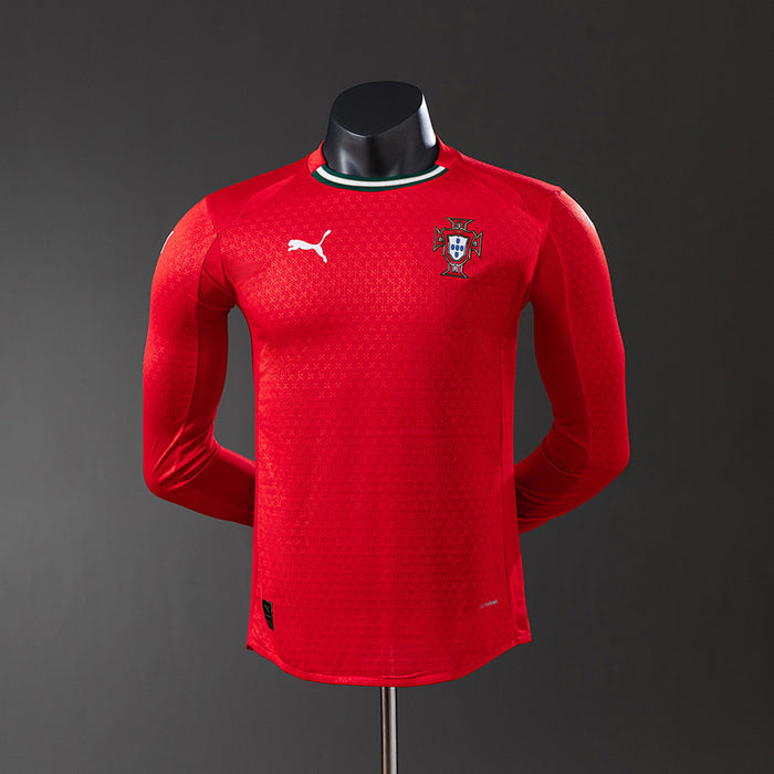Camisa Portugal Home Manga Longa Versão Jogador 2025