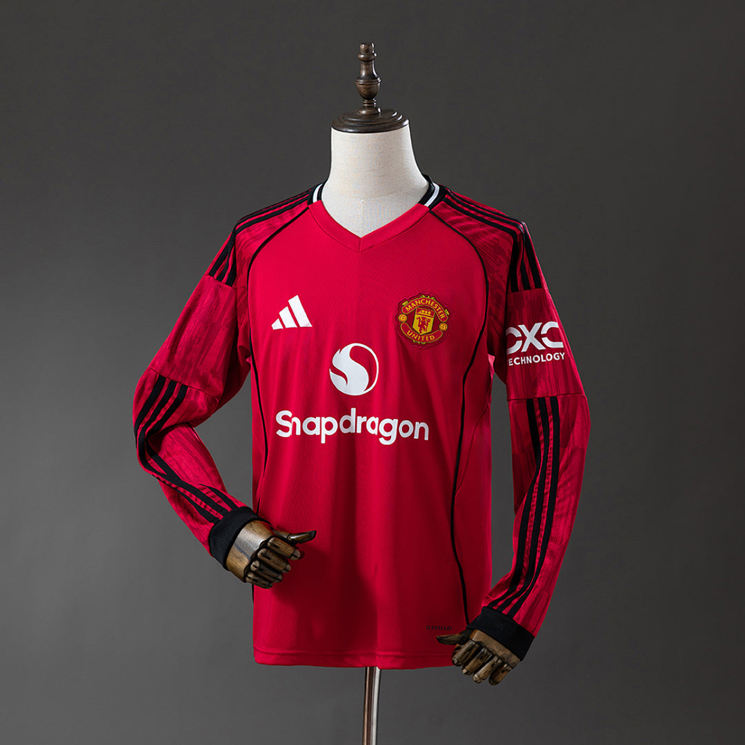 Camisa Manchester United Home Manga Longa 25/26